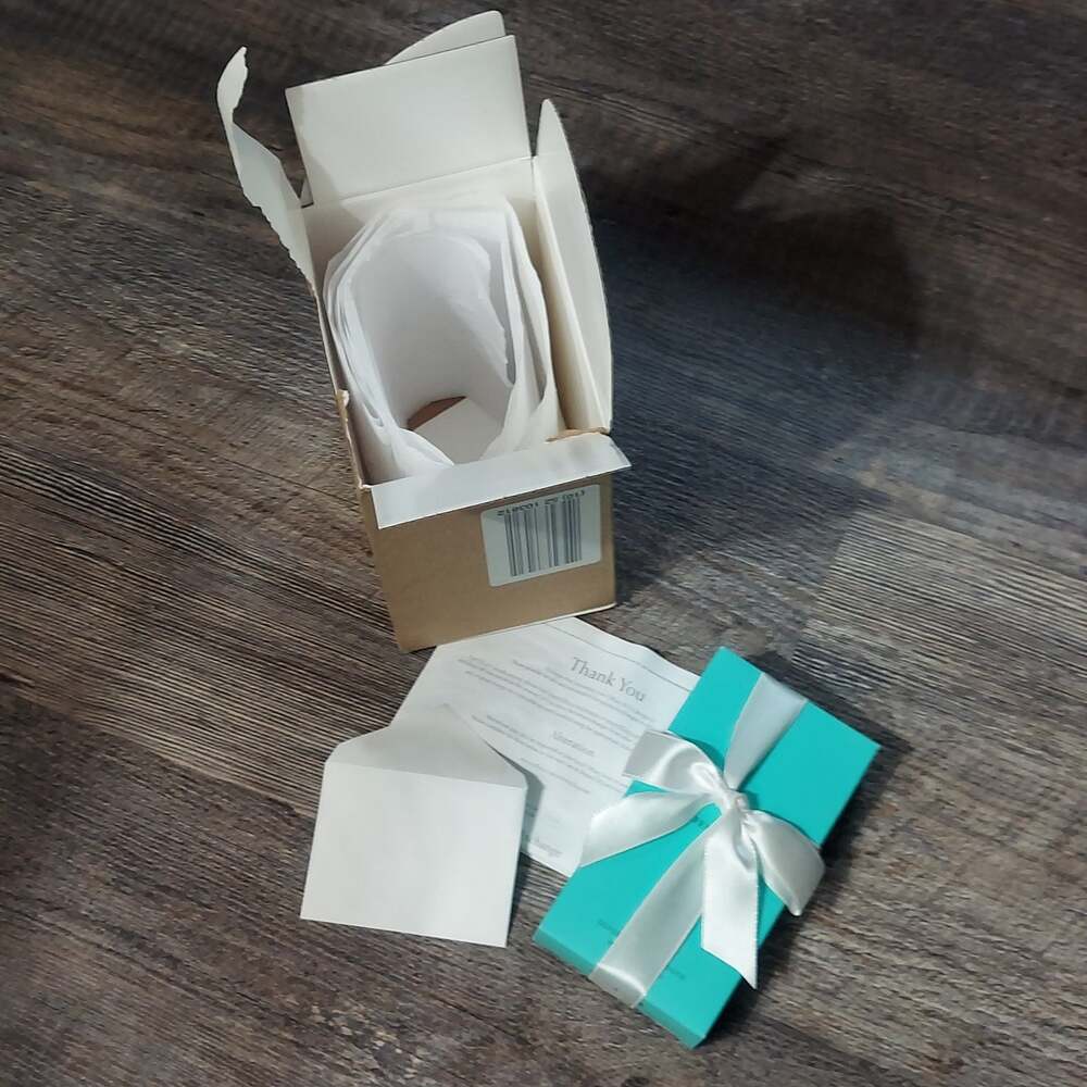Tiffany & Co. Silver Polishing Cloth Gift Set Original Box Ribbon Tissue Invoice - Picture 1 of 6